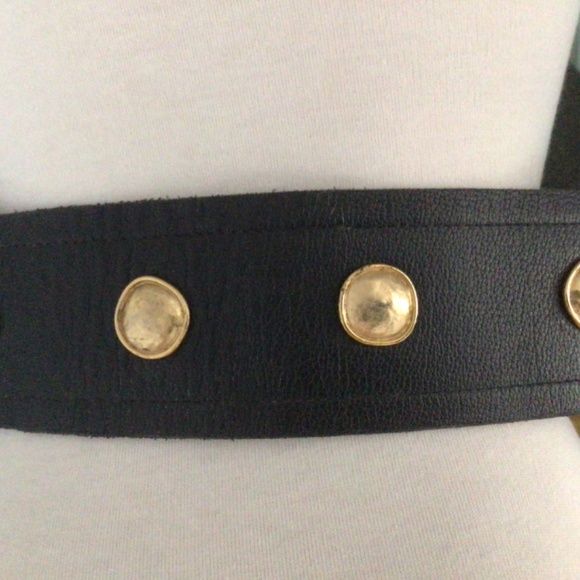 Vintage EDOUARD RAMBAUD Paris Black Leather Belt #30539, Size S-M - Picture 2 of 10